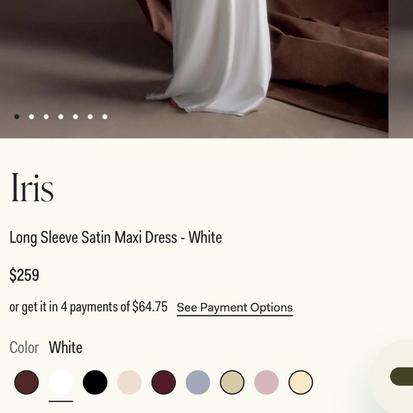 Meshki Iris White Off-Shoulder Long Dress - Medium- Brand New - Picture 7 of 7